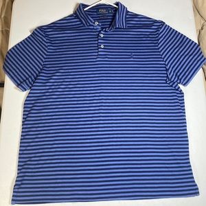 Polo Ralph Lauren Navy blue striped golf polo, Men’s XL Pima soft touch fabric